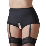 Cottelli Crotchless Panty with Tights Plus Size Black