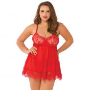 Seven to Midnight High Bed of Roses Babydoll Set Plus Size