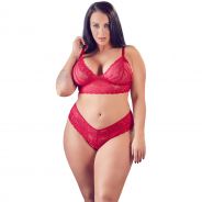 Cottelli Lace Bra Set Red Plus Size