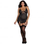 Dreamgirl Plus Size Mesh Suspender Set