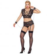 Cottelli Bondage Crotchless Set with Handcuffs Plus Size