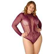 NORTIE Clover Crotchless Bordeaux Bodystocking Plus Size 