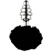 Alive BDSM Line Metal Anal Black Fluffy Twist Plug L