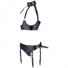 Cottelli Bondage Bra Set With Suspenders