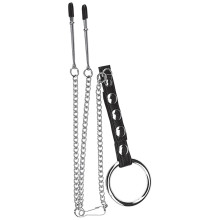 Blue Line C&B Gear Cock Ring with Nipple Tweezers