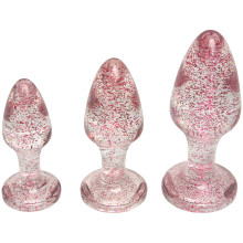 baseks Pink Glitter Butt Plug Set
