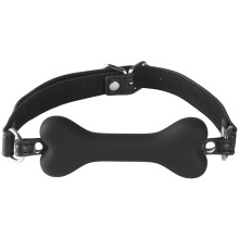 obaie Imitation Leather Silicone Dog Bone Gag