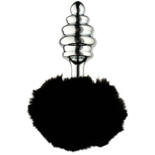 Alive BDSM Line Metal Anal Black Fluffy Twist Plug L