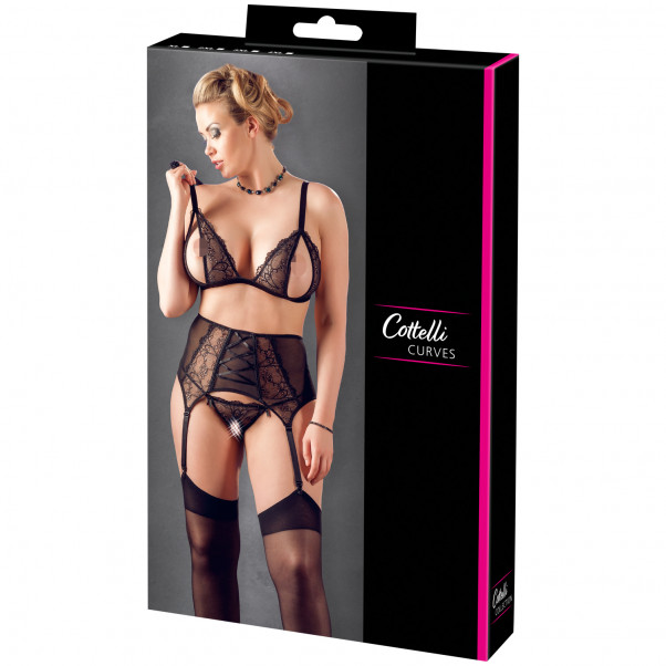 Cottelli Lace Suspender Belt Set Plus Size  90
