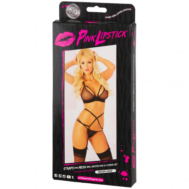 Pink Lipstick Hot and Harnessed BH og G-streng Sæt Pack 90