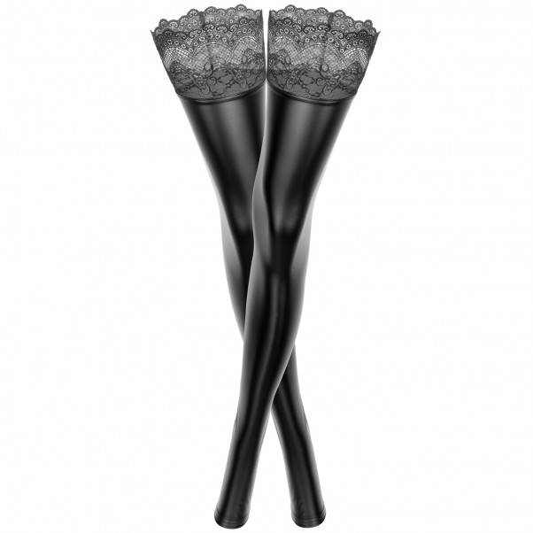 Noir Handmade Superstar Hold-Up Stockings with Lace Trim  3