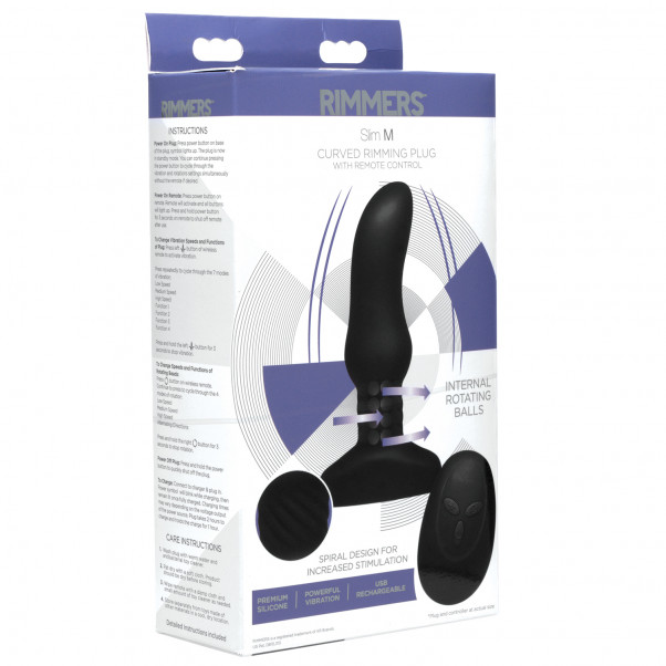 Rimmers Slim Curved Rimming Fjernbetjent Butt Plug  6