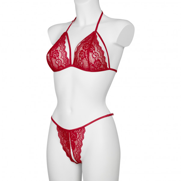 Nortie Friia Red Bra and Crotchless G-String Set 5