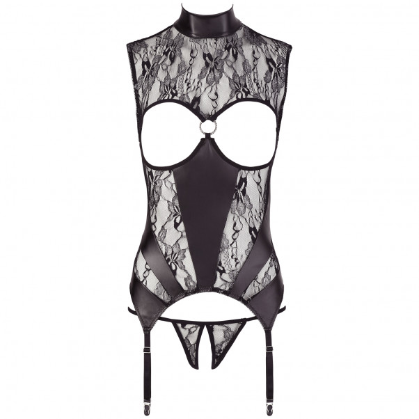 Abierta Fina Body med Blonder og Rhinsten  3