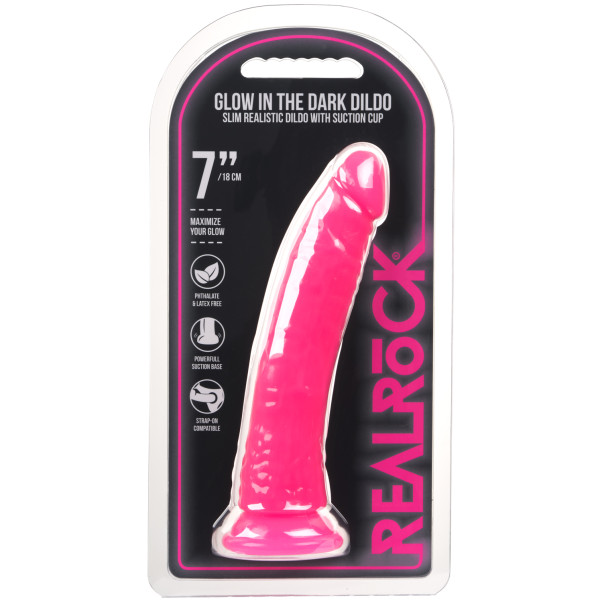 Realrock Glow in the Dark Slim Dildo with Suction Cup 18 cm Packaging picture 90