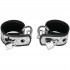 Rimba Wrist Cuffs in Leather and Metal with Padlock  1
