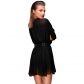 Noir Handmade Chiffon Mini Dress with Choker  2