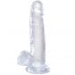 King Cock Clear Dildo med Kugler 19 cm  1