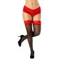 NORTIE  Wilderness Hold-up Stockings with Red Lace Hem